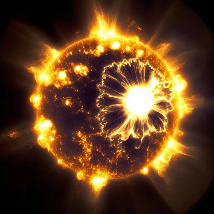 a depiction of a powerful Sun